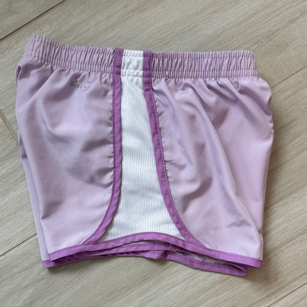 Girls Nike Lavender and White Tempo Dri-FIT Running Shorts